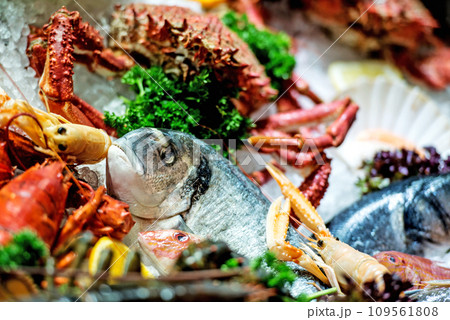 Raw seafood 109561808