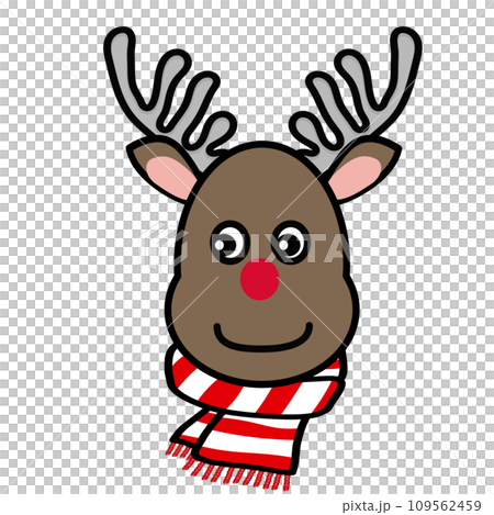 マフラーをしたトナカイのイラスト マフラーをしたトナカイのイラスト 109562459