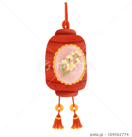 Painting of red lanterns for Chinese New Year 109562774
