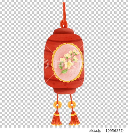 Painting of red lanterns for Chinese New Year 109562774