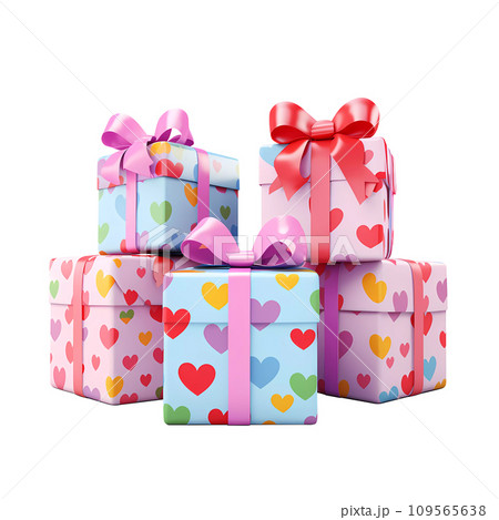 AI-generated content. Valentine's Day Colorful Gift Boxes 109565638