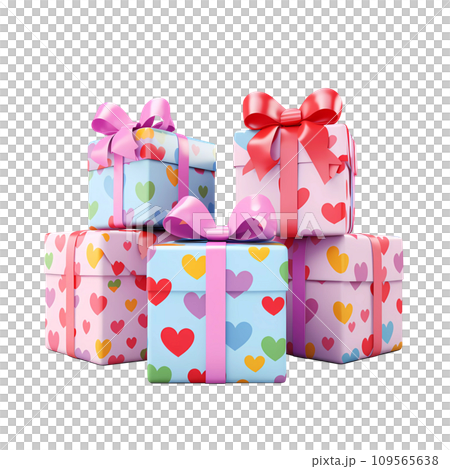 AI-generated content. Valentine's Day Colorful Gift Boxes 109565638