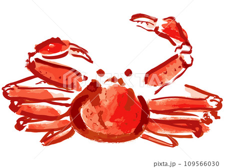 ズワイガニ和風手描きイラスト 109566030