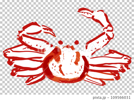 ズワイガニ和風手描きイラスト ズワイガニ和風手描きイラスト 109566031
