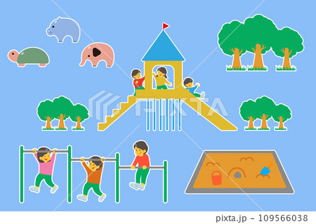 公園で遊ぶ子供たち 109566038