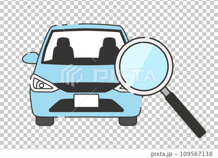 車輛檢查、評估和搜索示意圖（透過放大鏡觀察車輛） 109567138