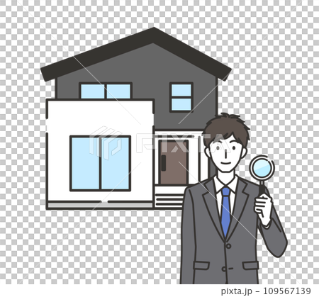 一個男人在估價房子 109567139