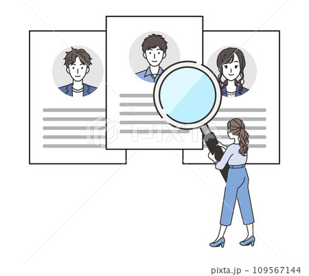 人材を選ぶ女性 人材を選ぶ女性 109567144