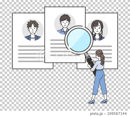 人材を選ぶ女性 人材を選ぶ女性 109567144