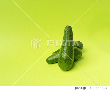 Avocado Isolated, Whole Avokado, Green Avocados Slice, Fresh Alligator Pear, Long Avocado Fruit Avocado Isolated, Whole Avokado, Green Avocados Slice, Fresh Alligator Pear, Long Avocado Fruit 109568795