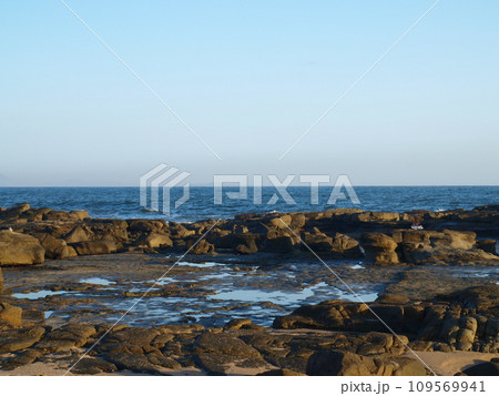 The rocky beach of Mooloolaba, Queensland, Sunshine Coast, Australia. The rocky beach of Mooloolaba, Queensland, Sunshine Coast, Australia. 109569941