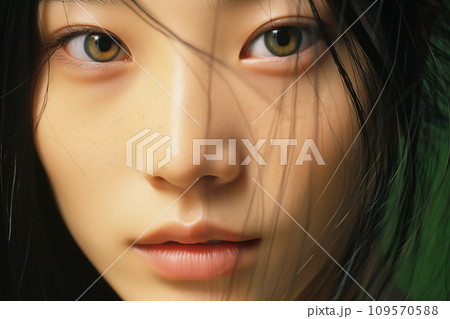 光が差す見つめる女性のポートレート AI画像 光が差す見つめる女性のポートレート AI画像 109570588