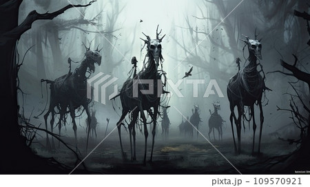 AI-generated content. fearful fantasy nightmare creatures 109570921