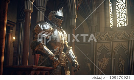 AI-generated content. Knight in castle 109570922
