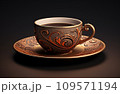 cup of fresh coffee on the table 109571194