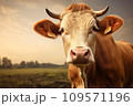 Cow head on a farm 109571196
