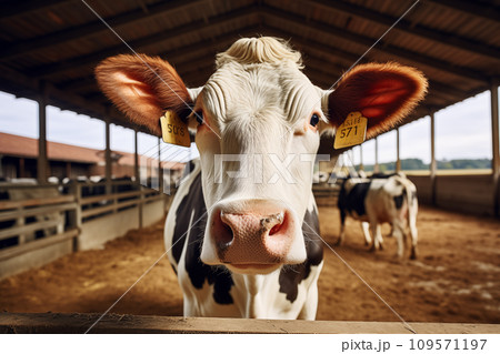Cow head on a farm Cow head on a farm 109571197