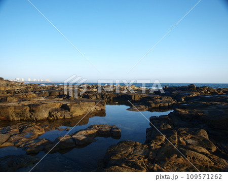 The rocky beach of Mooloolaba, Queensland, Sunshine Coast, Australia in the morning. The rocky beach of Mooloolaba, Queensland, Sunshine Coast, Australia in the morning. 109571262