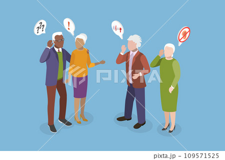 3D Isometric Flat Vector Illustration of Hearing Disease 109571525