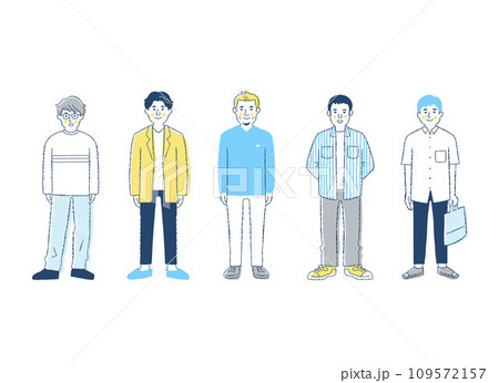 さまざまな男性5人　全身　 fo11-15 109572157