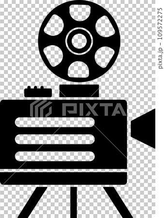 Retro movie projector silhouette_AI generated image 109572275