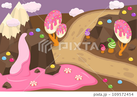 3D Isometric Flat Vector Illustration of Fantasy Candy World 109572454