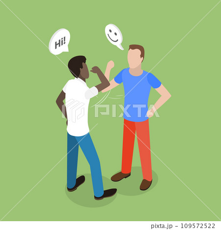 3D Isometric Flat Vector Illustration of Elbow Bump 109572522