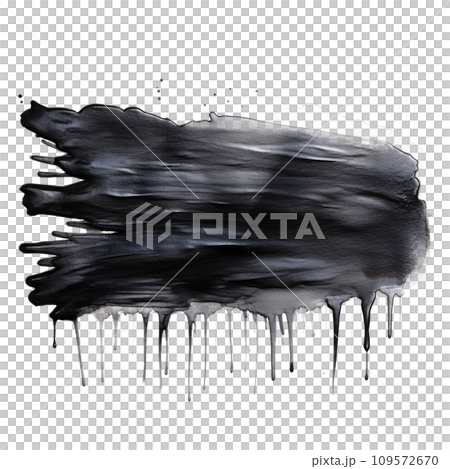 watercolor black brush texture paint stroke isolated 109572670