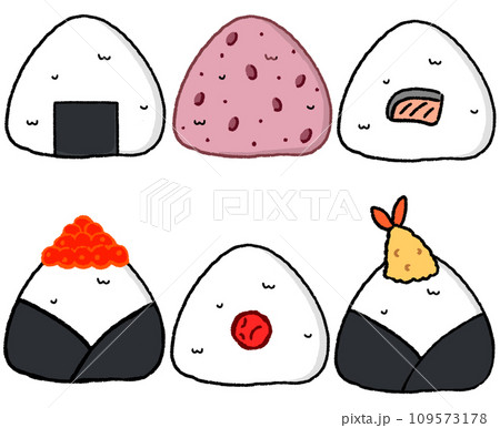 いろいろなおにぎりのイラスト 109573178