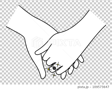 手を握る女性の薬指に輝くエンゲージリング 手を握る女性の薬指に輝くエンゲージリング 109573647