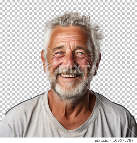 a happy older man smiling for the camera isolated. 109573797