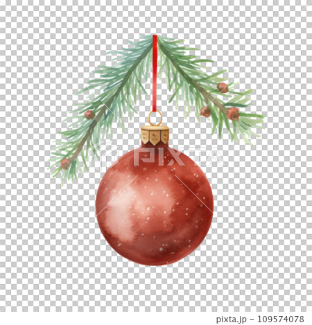 watercolor christmas decoration element isolated watercolor christmas decoration element isolated 109574078