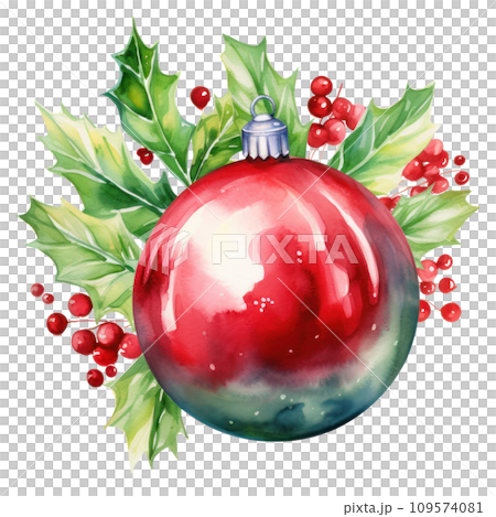 watercolor christmas decoration element isolated watercolor christmas decoration element isolated 109574081