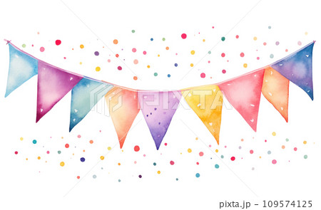 a watercolor bunting image collection bunting art, 109574125
