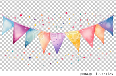 a watercolor bunting image collection bunting art, 109574125