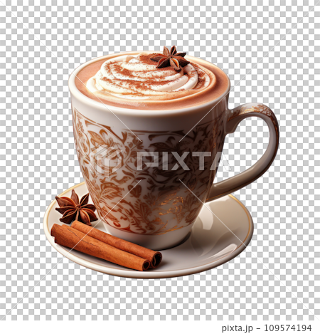 a cup of hot cocoa, isolated a cup of hot cocoa, isolated 109574194