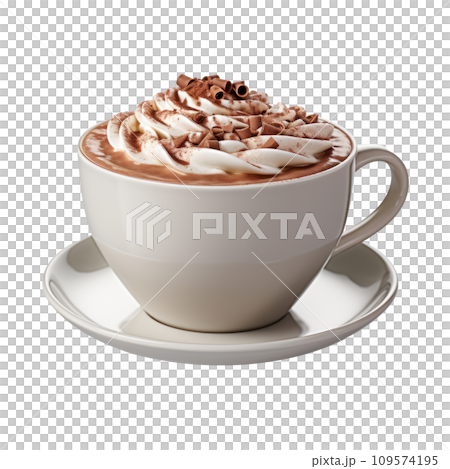 a cup of hot cocoa, isolated a cup of hot cocoa, isolated 109574195