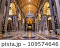 St. Peter's Basilica interior hall and altar in Vatican, Italy 109574646