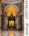 St. Peter's Basilica interior hall and altar in Vatican, Italy 109574649