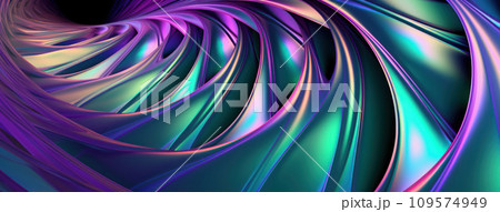 AI-generated content. 3D Abstract Design Background with Wavy and Spiral Curves, Generative AI 109574949