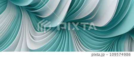 AI-generated content. 3D Abstract Design Background with Wavy and Spiral Curves, Generative AI 109574986
