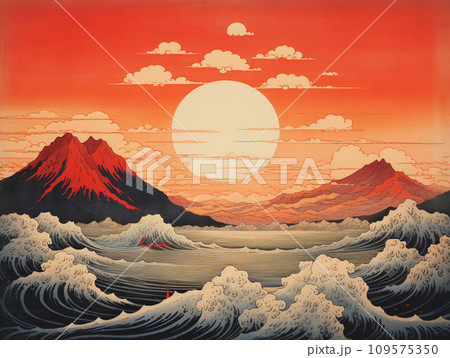 初日の出　富士山　新春 109575350
