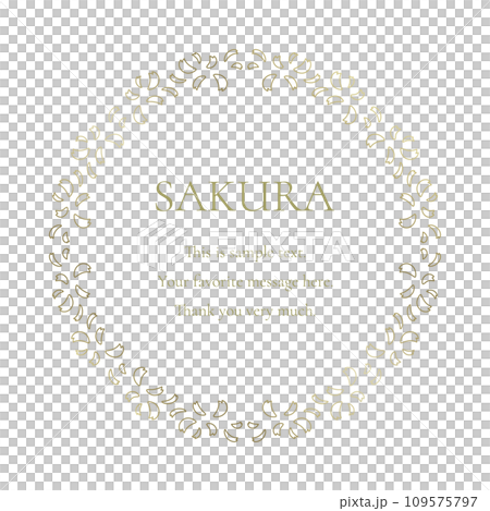 Material_Frame_A spring decorative frame with a cherry blossom motif. Luxurious gold surround design Material_Frame_A spring decorative frame with a cherry blossom motif. Luxurious gold surround design 109575797