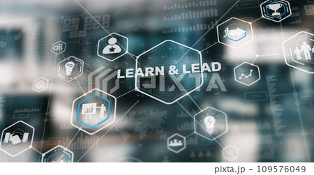 Learn Lead Business Education Finance concept. Mixed Media 109576049