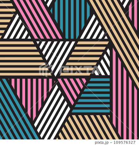 Vector striped seamless pattern. Modern stylish texture. Repeating geometric tiles with diagonal line elements 109576327