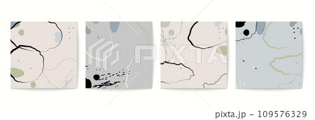 Abstract square covers design templates. Pastel colored poster background blank flyer with dots, shapes and lines. Abstract square covers design templates. Pastel colored poster background blank flyer with dots, shapes and lines. 109576329