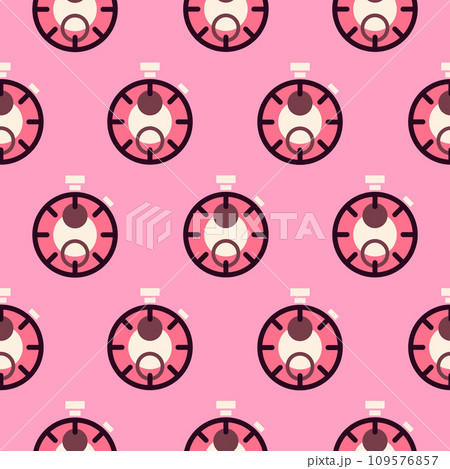 Cute pink stop watch seamless vector pattern....のイラスト素材 [109576857] - PIXTA