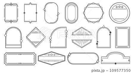 Captivating Line Frames Collection, Featuring Intricate Designs That Elegantly Encase Moments, Vector Borders Set 109577350