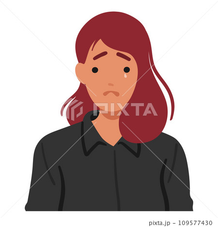 Tears Cascaded Down Woman Face, Mirroring The Ache In Her Eyes. The Weight Of Sorrow Etched On Her Pained Expression 109577430