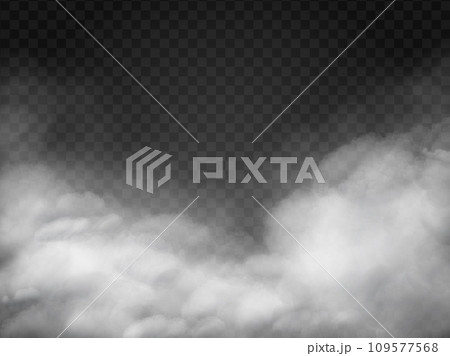 Realistic fog environment. Spooky mist texture, smoke mystical clouds background, steam effect air smog chemistry vapor dust nature gas, transparent brume exact vector illustration Realistic fog environment. Spooky mist texture, smoke mystical clouds background, steam effect air smog chemistry vapor dust nature gas, transparent brume exact vector illustration 109577568